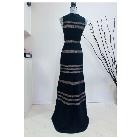 BCBG Long Black/Nude Dress Gown - Picture 2 of 11